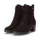 Dunkelbraune remonte Damen Schnürstiefel D2A80-25. Schuhpaar seitlich schräg.