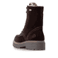 Dunkelbraune remonte Damen Schnürstiefel D4B70-25. Schuh von hinten.