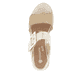 Beige remonte Keilsandaletten D1P50-90 mit einem Klettverschluss. Schuh von oben.