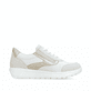 Weißgraue vegane remonte Damen Schnürschuhe D2V02-80 mit einem Reißverschluss. Schuh Innenseite.