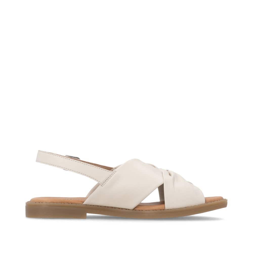 Beige remonte Riemchensandalen D3674-61 mit einem Klettverschluss. Schuh Innenseite.