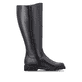 Schwarze remonte Hochschaftstiefel D3S74-00 mit einem Reißverschluss. Schuh Innenseite.
