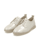 Goldene remonte Damen Schnürschuhe D2F01-90 mit einer gepolsterten Einlegesohle. Schuhpaar seitlich schräg.