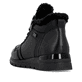 Schwarze remonte Damen Schnürstiefel R6773-00 mit wasserabweisender TEX-Membran. Schuh von hinten.