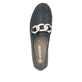 Blaue remonte Damen Loafer D0K09-14 mit Gummizug sowie gepolsterter Einlegesohle. Schuh von oben.