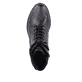 
Glanzschwarze remonte Damen Biker Boots D0F74-01 mit Schnürung und Reißverschluss. Schuh von oben