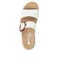Weiße remonte Damen Pantoletten D3J51-80 mit trendiger Schnalle. Schuh von oben.