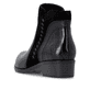 Stahlschwarze remonte Damen Stiefeletten D6893-02 mit stylischer Dekonaht. Schuh von oben.