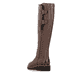Braune remonte Hochschaftstiefel D3S74-22 mit Reißverschluss sowie Extraweite H. Schuh von hinten.