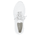 Weiße remonte Damen Slipper D1S05-80 mit einem Gummizug sowie der Komfortweite G. Schuh von oben.