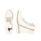 Weiße remonte Damen Schnürstiefel D8481-80 mit wasserabweisender TEX-Membran. Schuh von oben, liegend.