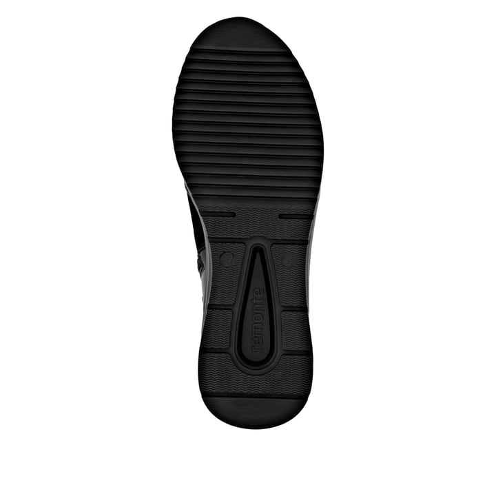 Schwarze remonte Damen Schnürstiefel D0T79-00 mit wasserabweisender TEX-Membran. Schuh Laufsohle.