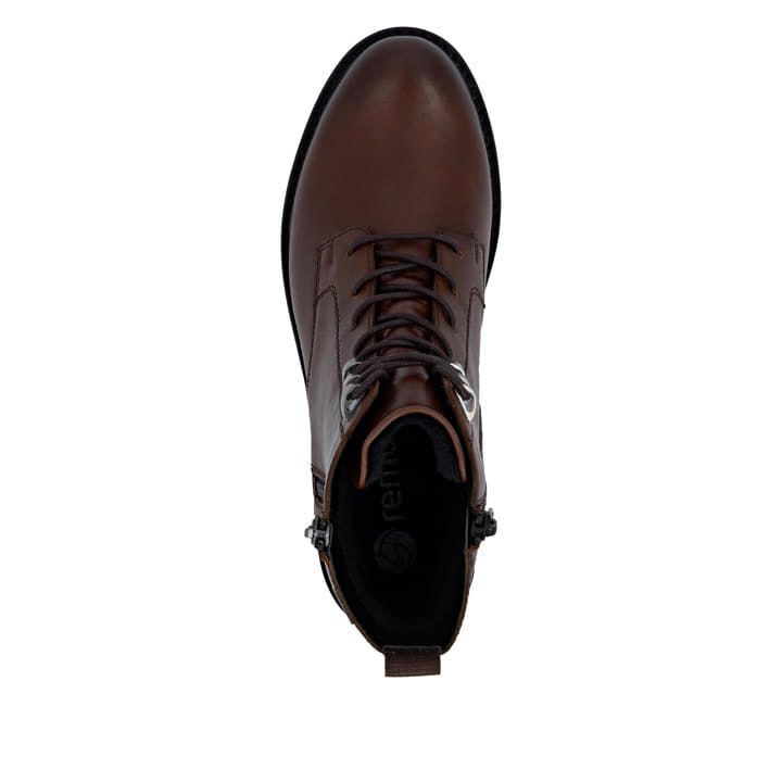 Braune remonte Damen Schnürstiefel D8656-25 mit wasserabweisender TEX-Membran. Schuh Laufsohle.