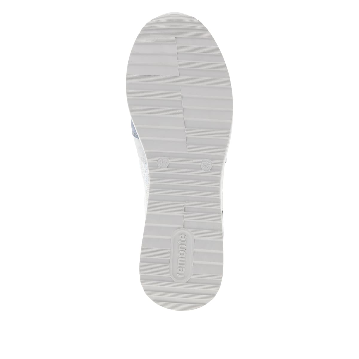 Weiße remonte Damen Sneaker D1G01-80 mit Schnürung sowie weichem Wechselfußbett. Schuh Laufsohle.