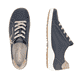 Blaue remonte Damen Schnürschuhe R1432-14 mit einem Reißverschluss. Schuh von oben, liegend.
