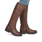 Braune remonte Hochschaftstiefel R6581-24 mit wasserabweisender TEX-Membran. Schuh am Fuß.