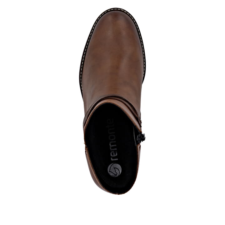 Bottines remonte marron pour femme D2A73-25 avec fermeture éclair. Semelle extérieure de la chaussure.