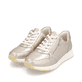 Metallische remonte Damen Sneaker Low D2G01-90 mit einem Reißverschluss. Schuhpaar seitlich schräg.