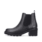 
Tiefschwarze remonte Damen Chelsea Boots D0A70-01 mit Reißverschluss sowie Blockabsatz. Schuh Außenseite