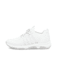 Weiße remonte Damen Slipper D1S05-80 mit einem Gummizug sowie der Komfortweite G. Schuh Außenseite.