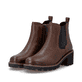 Braune remonte Chelsea Boots D0A70-22 mit Reißverschluss sowie Komfortweite G. Schuhpaar seitlich schräg.