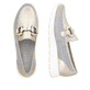 Metallische remonte Damen Loafer D2G02-90 mit Gummizug sowie der Komfortweite G. Schuh von oben, liegend.