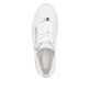 Weiße remonte Damen Sneaker Low D1C08-80 mit Reißverschluss sowie Komfortweite G. Schuh von oben.