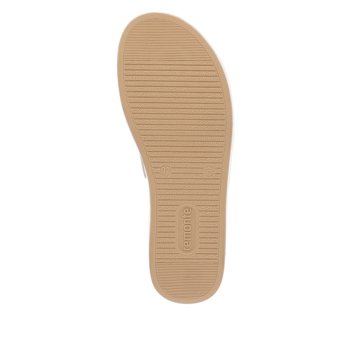 Vanillebeige remonte Damen Pantoletten D1N51-80 mit modischer Kette. Schuh Laufsohle.