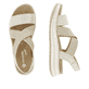 Goldene remonte Riemchensandalen D1J50-90 mit einem Gummizug. Schuh von oben, liegend.