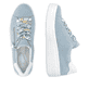 Blauweiße remonte Damen Sneaker D1C06-10 mit Reißverschluss sowie Komfortweite G. Schuh von oben, liegend.