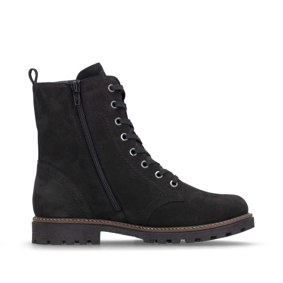 Schwarze remonte Damen Schnürstiefel D8489-02 mit wasserabweisender TEX-Membran. Schuh Innenseite.