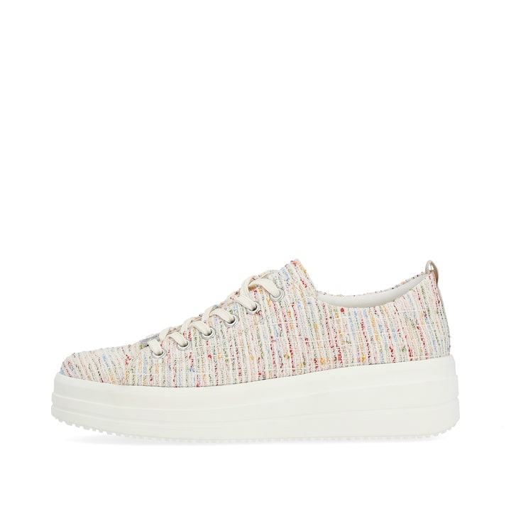 Bunte remonte Damen Sneaker D1C03-90 mit Schnürung sowie der Komfortweite G. Schuh Außenseite.
