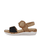 Beige remonte Riemchensandalen R6853-60 mit einem Klettverschluss. Schuh Außenseite.