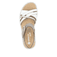 Metallische vegane remonte Riemchensandalen D2K55-90 mit einem Klettverschluss. Schuh von oben.