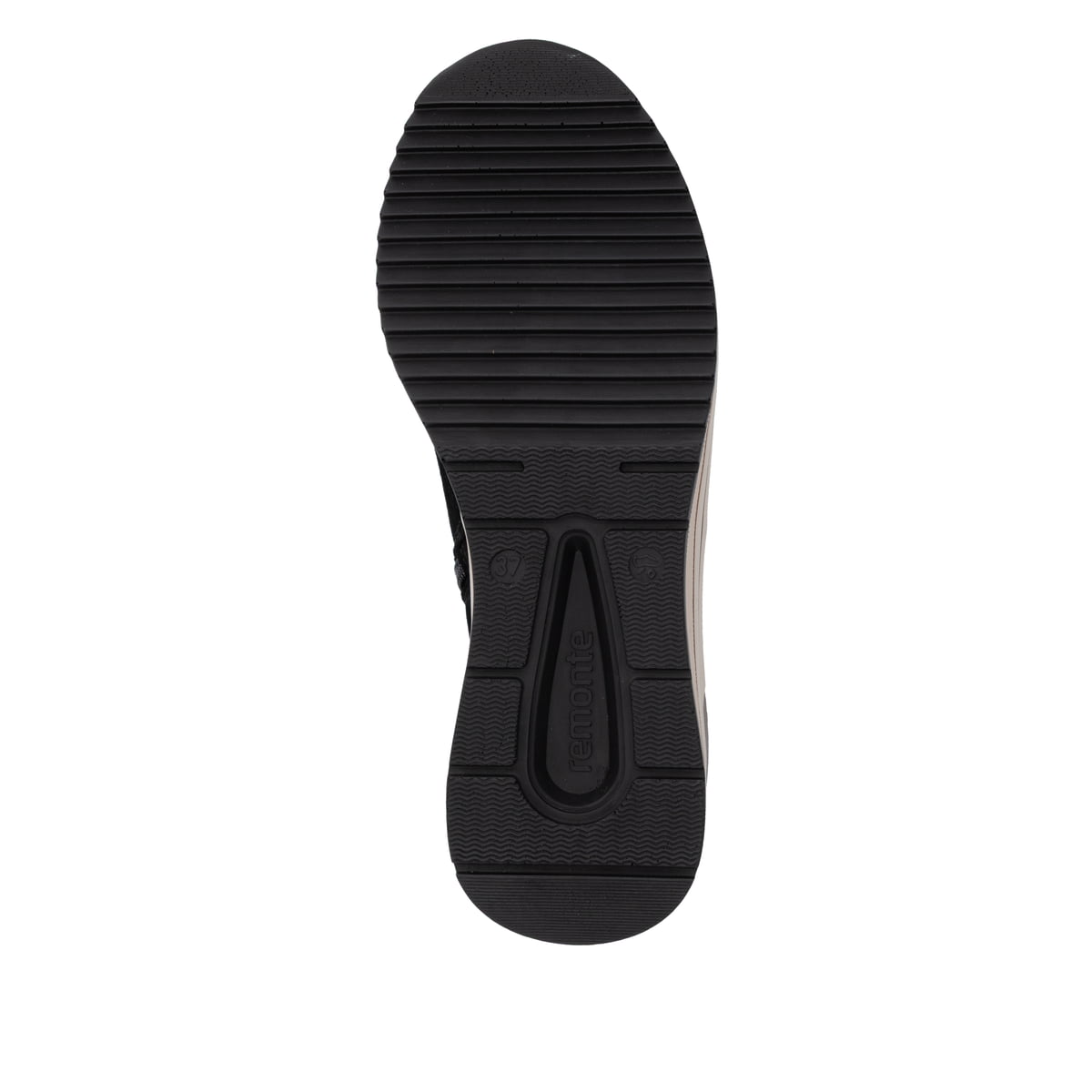 Chelsea Boots remonte noires D0T75-05 avec fermeture éclair. Semelle extérieure de la chaussure.