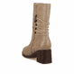 
Sandbeige remonte Damen Stiefeletten D0V71-20 mit einer Profilsohle mit Blockabsatz. Schuh seitlich schräg