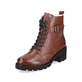 
Nussbraune remonte Damen Biker Boots D0A74-22 mit Schnürung und Reißverschluss. Schuh seitlich schräg