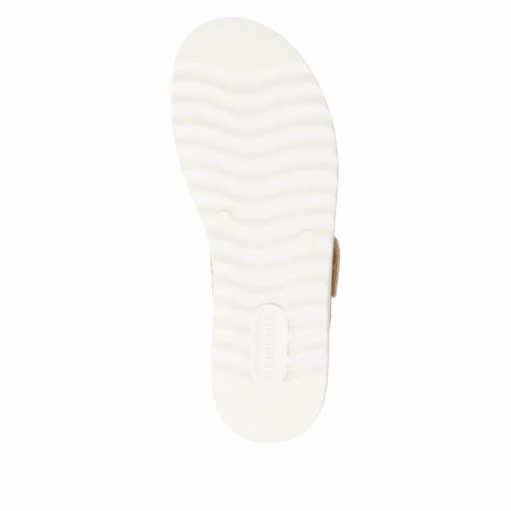 Metallische remonte Keilsandaletten D0Q63-90 mit einem Klettverschluss. Schuh Laufsohle.