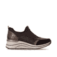 Mocassins remonte métalliques végan femmes D0T08-90 avec fermeture éclair. Côté intérieur de la chaussure.