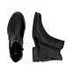 Schwarze remonte Chelsea Boots D0F70-00 mit einem Reißverschluss. Schuh von oben, liegend.