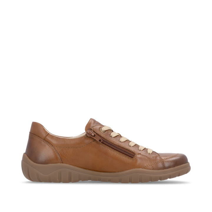 Chaussures à lacets remonte marron pour femmes D3T00-24. Côté intérieur de la chaussure.