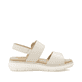 Beige remonte Keilsandaletten D2K50-80 mit einem Klettverschluss. Schuh Innenseite.
