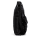 Sac bandoulière remonte Q0729-01 en noir avec des bretelles ajustables et deux poches extérieures. Côté droit.