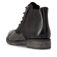 Bronze-dunkelbraune remonte Damen Schnürstiefel D4378-91 mit auffälligem Muster. Schuh von hinten.