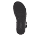 Schwarze remonte Riemchensandaletten D1N54-02 mit einem Klettverschluss. Schuh Laufsohle.