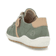 Grüne remonte Damen Schnürschuhe R1432-52 mit einem Reißverschluss. Schuh von hinten.