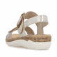 Goldene remonte Riemchensandalen R6853-94 mit trendiger Schnalle. Schuh von hinten.