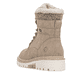 Dunkelbeige remonte Damen Schnürstiefel D0B81-20 mit griffiger Glass-Fibre Sohle. Schuh von hinten.