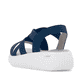 Blaue remonte Riemchensandalen D3L52-14 mit einem Gummizug sowie Extraweite H. Schuh von hinten.