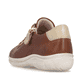 Braun-goldene remonte Damen Schnürschuhe D1E03-24 mit einem Reißverschluss. Schuh von hinten.